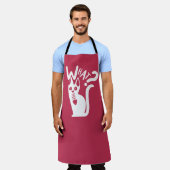 Tablier Joke Humour amusant Minimal Rouge Blanc Cartoon Ch (Porté)