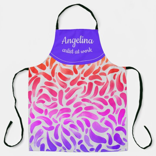 Tablier Joli arc-en-ciel Monogramme Artiste Brush Stroke (Recto)