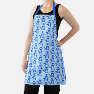 Tablier Joli bébé garçon renard bleu à motifs