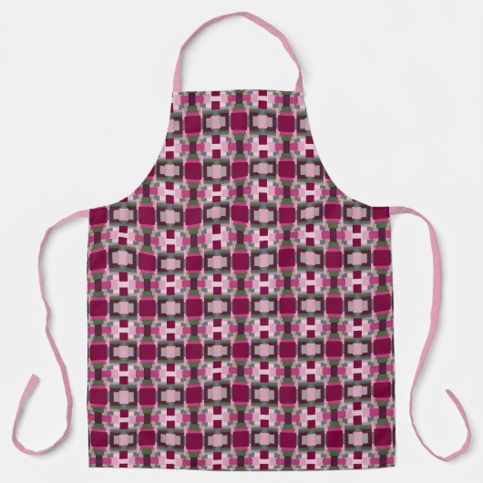 Tablier Joli Bloc De Couleurs Rose Et Vert (Recto)