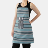 Tablier Joli Bouledogue Français rayé bleu (Insitu)