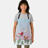 Tablier Joli Cardinal Rouge chanter Joyeux Noël (Insitu)