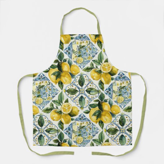 Tablier Joli Carrelage Talavera Tout-En Imprimer Citrons D (Recto)