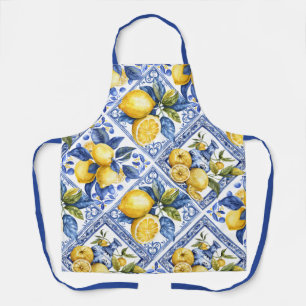 Tablier Joli Carrelage Talavera Tout-En Imprimer Citrons D