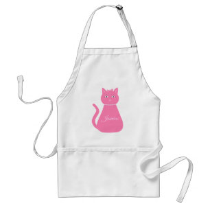 Tablier Joli chat fille rose sur mesure
