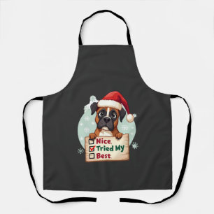 Tablier Joli chien Boxer Chien Noël Sympa J'ai fait de mon