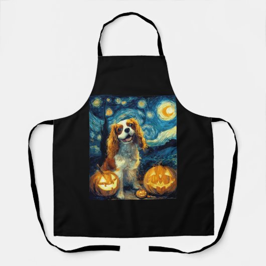Tablier Joli chien Cavalier King Charles Spaniel Halloween (Recto)