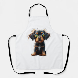 Tablier Joli chien noir aux yeux verts T-shirt classique