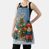 Tablier Joli chiot de Noël & chaton (Insitu)
