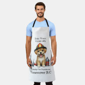 Tablier Joli chiot habillé en pompier avec des outils (Porté)