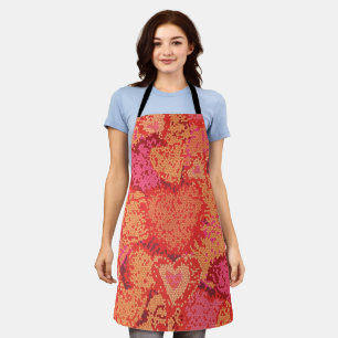 Tablier Joli coeur de mosaïque colorée design arrière - pl