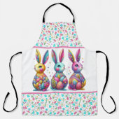 Tablier Joli, coloré 3 lapin de Pâques (Recto)