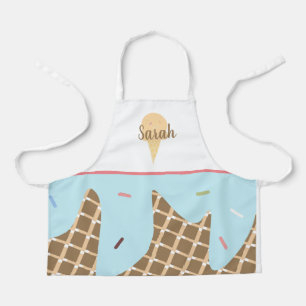 Tablier Joli cône de glace fondant avec des paillettes ros