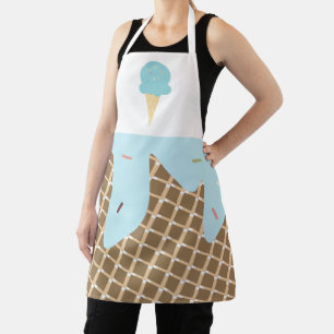 Tablier Joli cône de glace fondant avec des paillettes ros