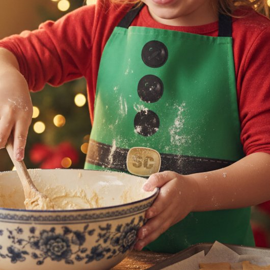 Tablier Joli costume Elfe Vert Noël Enfants Apron