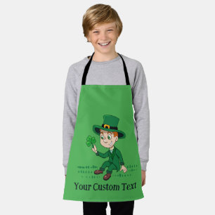 Tablier Joli dessin animé leprechaun avec shamrock et arc-