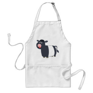 Tablier Joli Dessin Cartoon Belted Galloway Cow Apron