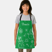 Tablier Joli dessin Snowman Snowflakes Noël hiver (Insitu)