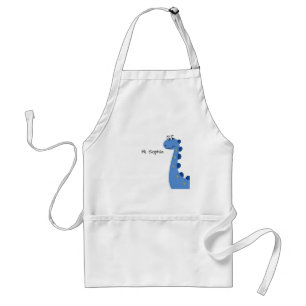 Tablier Joli Dinosaure Bleu - Nom personnalisé Sophia