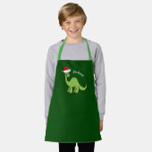 Tablier Joli Dinosaure Vert Noël Monogramme Enfants Apron (Porté)