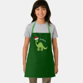 Tablier Joli Dinosaure Vert Noël Monogramme Enfants Apron (Insitu)