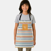 Tablier Joli Dusky Orange Bleu Motif rayé Monogramme (Insitu)