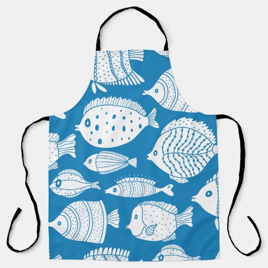 Tablier Joli ensemble de poisson vintage. Illustration déc (Recto)