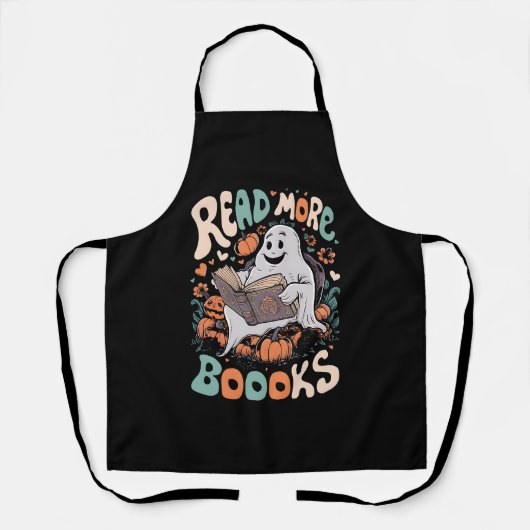 Tablier Joli fantôme lit plus de livres enseignant Hallowe (Recto)