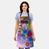 Tablier Joli Floral Chic Elegant Boho Flowers Nom (Porté)