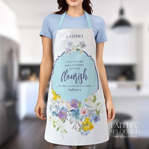 Tablier Joli florale pastel de printemps personnalisé avec
