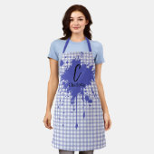 Tablier Joli Gingham Bleu Clair (Porté)