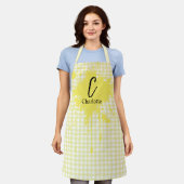 Tablier Joli Gingham Jaune Pastel (Porté)