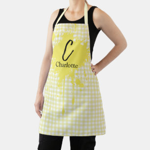 Tablier Joli Gingham Jaune Pastel