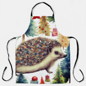 Tablier Joli Hérisson arbres de vacances (Recto)