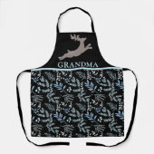 Tablier Joli hiver Botanique Noël Reindeer Grand-mère (Recto)