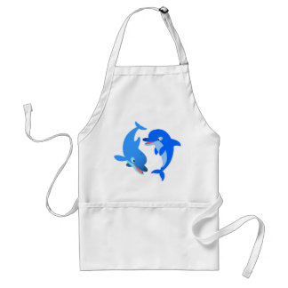 Tablier Joli Jouer Dauphins De Dauphins De Cartoon Apron