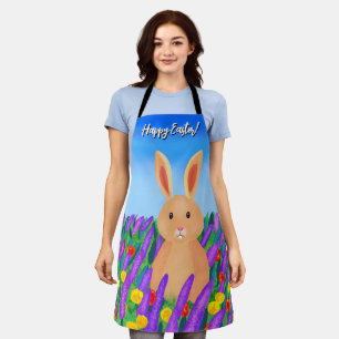 Tablier Joli lapin de Pâques dans les fleurs