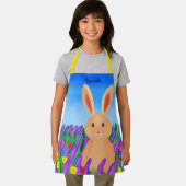 Tablier Joli lapin de Pâques dans les fleurs (Insitu)