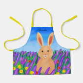 Tablier Joli lapin de Pâques dans les fleurs (Recto)