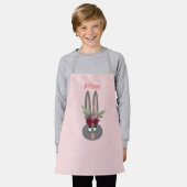Tablier Joli lapin de Pâques rose Personnalisé Enfants (Porté)
