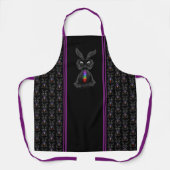 Tablier Joli lapin noir avec Soul arc-en-ciel Chakra (Recto)