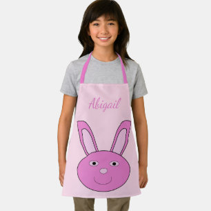 Tablier Joli Lapin Rose Féminin Visage Printemps Pâques Pe