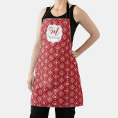 Tablier Joli Monogramme Noël Flocon de neige rouge Simple (Insitu)