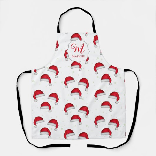 Tablier Joli Monogramme Noël Personnalisé (Recto)