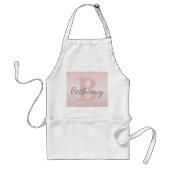 Tablier Joli monogramme rose personnalisable & écriture de (Devant)