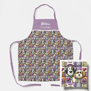 Tablier Joli motif de chien en patchwork Toiletteur pour a