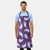 Tablier Joli motif de fantômes d'halloween (Porté)