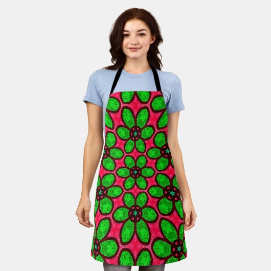 Tablier Joli Motif de fleurs Abstraites (Porté)