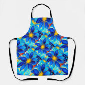Tablier Joli Motif de Fleurs Bleues (Recto)