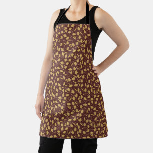 Tablier Joli motif de fleurs brun clair minuscules
